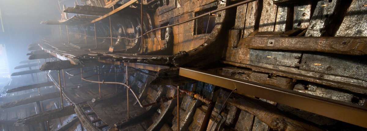 Mary Rose ship under preservation 