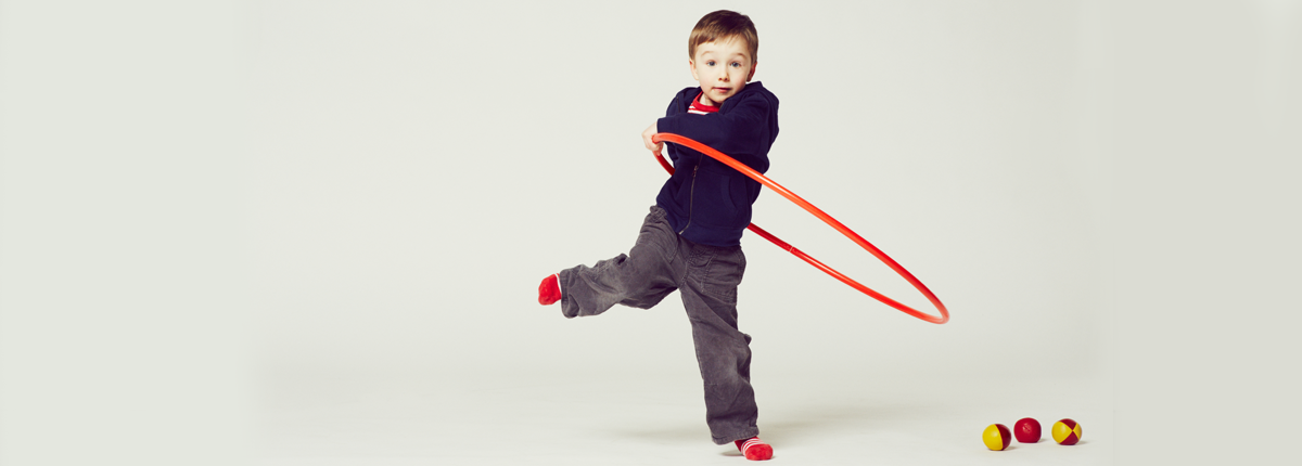 Circus child with hola hoop